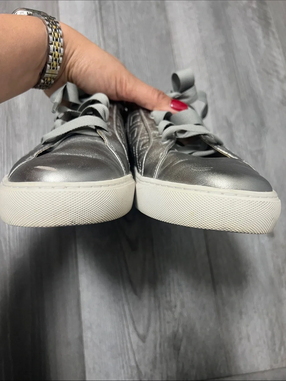 Tory Burch Marion Quilted Sneaker /Gunmetal/ size 10